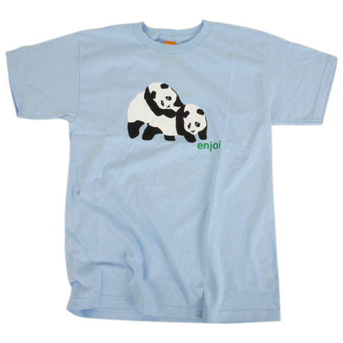 Mens Enjoi Piggyback Panda Tee Powder Blue