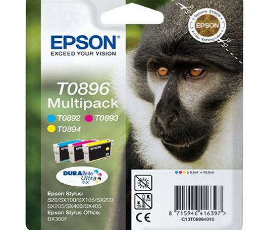 Epson Original Durabrite T0896 Monkey Multipack Ink Cartridges