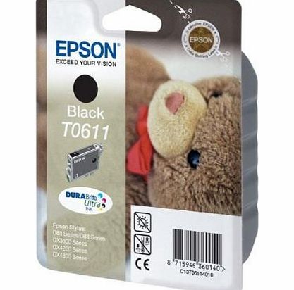 Epson Original T061140 Ink Cartridge for Stylus D68/D88/DX3800/DX4200/DX4800 (Teddy) - Black