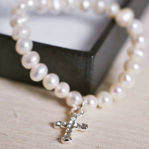 Equilibrium Baby Pearl Christening Bracelet