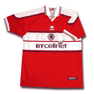 00-01 Middlesborough Home shirt