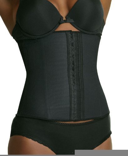 Esbelt Fashion Shaping Corset, Waist Cinching Shapewear, Black/Black, Medium