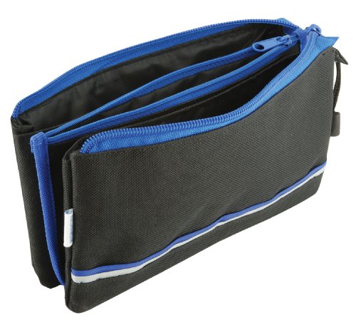 Triple Pocket Pencil Case - Blue