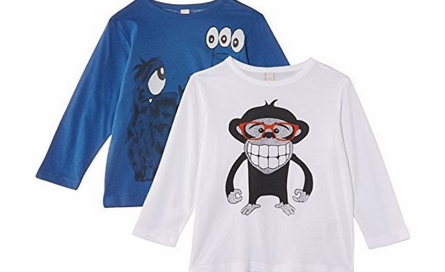 Esprit Boys 094EE8N001 Set of 2 T-Shirt, Blue Delight, 8 Years (Manufacturer Size:128 )