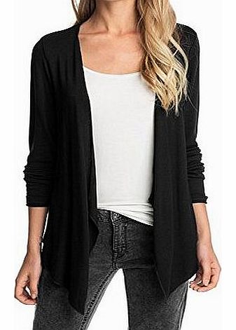  Collection Womens Long Sleeve Cardigan - Black - Schwarz (BLACK 001) - 8