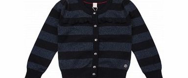 Esprit Girls Navy and Lurex Striped Cardigan L7/C1