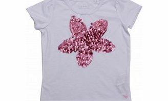 Esprit Girls Pink Sequin Heart Top L9/E7