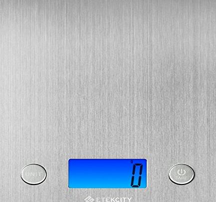 Etekcity 11lb/5kg Kitchen Scale, Stainless Steel Digital Food Scale with Slim Design, Large Platform amp; Wide Backlight Display, Silver