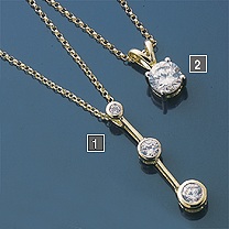 cubic zirconia solitaire pendant