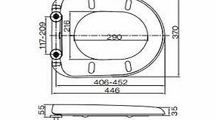 Euroshowers Infinity D Shape Soft Close Toilet Seat with Top Fix Hinges