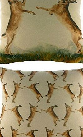 Evans Lichfield Boxing Hares Wrap Cushion 43cm DP911