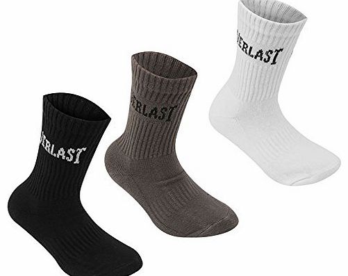 6 Pairs - Mens Everlast Sports Crew Socks - UK Size 7-12 (Mixed)