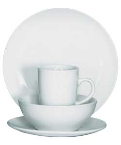 Set of 12 Bosa Coupe Dinner Set - White