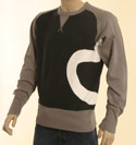 Mens Navy Grey & White Cotton Sweatshirt