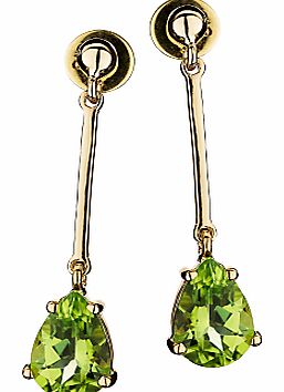 9ct Gold & Peridot Drop Earrings