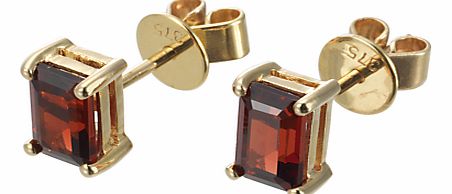 9ct Yellow Gold Garnet Stud Earrings