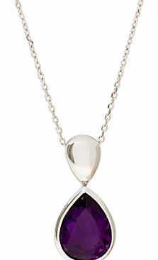 White Gold Amethyst Pendant Necklace