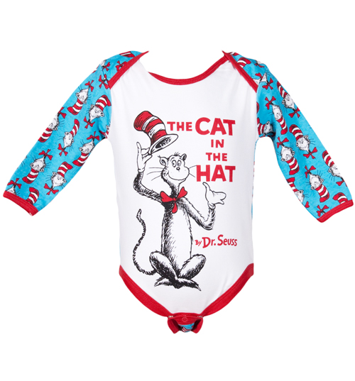 Fabric Flavours Kids Cat In The Hat Dr Seuss Babygrow from