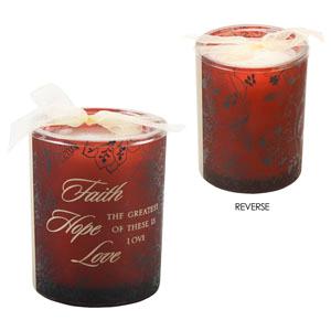 FAITH Hope Love Vanilla Scented Candle Votive