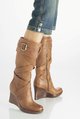 mumble high leg wedge boot