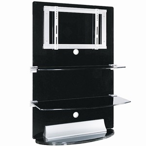 falcon Black Glass Wall Plasma TV Stand