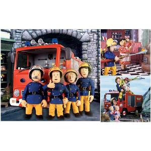 Jumbo Fireman Sam 3 x 50 Piece Jigsaw Puzzles in a box