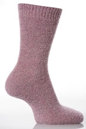 Ladies 1 Pair Falke Striggings Tender Melange Wool Mix Sock In 4 Colours Blackberry