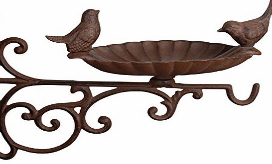 Fallen Fruits Bird Bath/Feeder with Wall Bracket - Brown