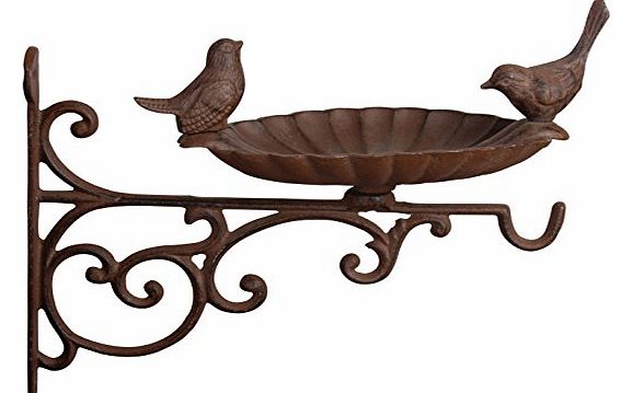 FB163 Bird Bath/ Feeder with Wall Bracket - Brown