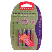 fameart NMHAAA1000 1000mAh AAA Battery Pack of 4