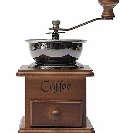 FamilyMall Coffee Hand Grinder Bean Nut Spice Herbs Vintage Style Wooden Mill Fresh Blender