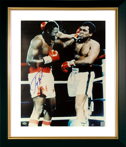 Larry Holmes signed photo framed