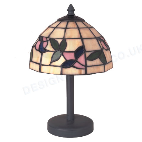 Fantasia Savannah brushed green tiffany desk lamp.