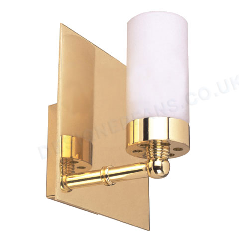 Sparta polished brass halogen wall light.