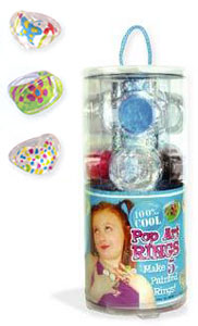 The Bead Shop 100 Cool Tubes Pop Art Rings