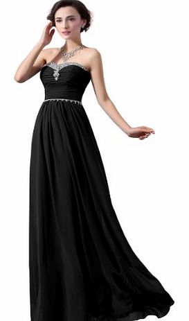  Chiffon Strapless Bridesmaid Formal Evening Party Dress D0118 (UK8, Dark Green)