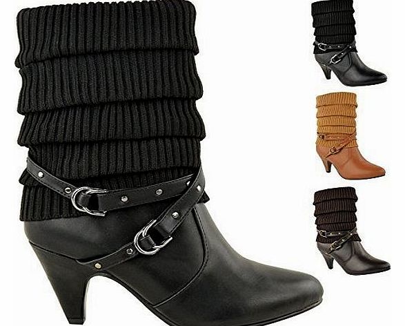 LADIES WOMENS LOW MID STILETTO HEEL WINTER BIKER KNEE HIGH CALF ANKLE BOOTS SIZE