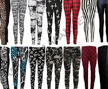 Fashion Valley Womens Sexy Plus Size Printed Leggings Ladies Stretechy Jeggings Tights 8-22 UK XXL 20-22 Skull amp; Bones