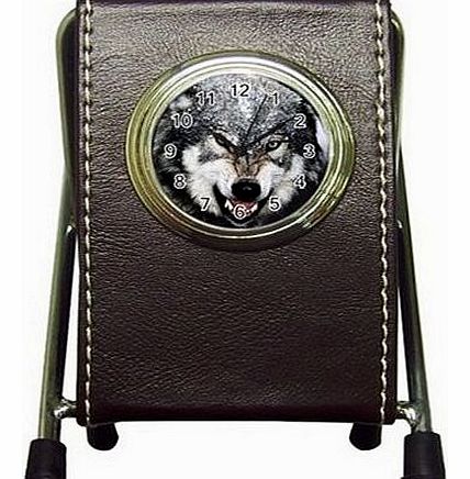 Fashion Wrist Watch New Fashion WSPD177 Gray Wolf Pen Holder Desk Clock (Brown) for home office desktop New Hot