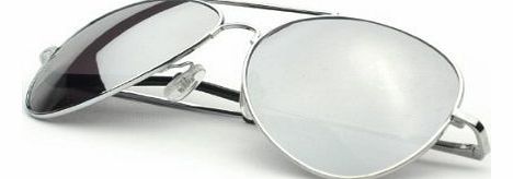 2 X SILVER MIRROR AVIATOR SUNGLASSES & CLOTH CASE UV400 DESIGNER MENS LADIES SHADES