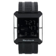 FENCHURCH BLACK RUBBER DIGI WATCH/BAG