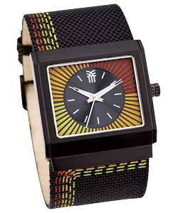 Gents Black Canvas Strap Watch