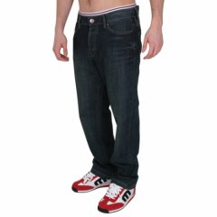 Mens Fenchurch Logo Regular Fit Jeans Mid Blue