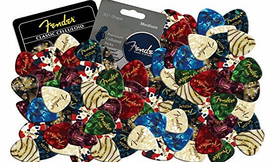 Celluloid Guitar Picks Plectrums 12 X Random Mixed Pearl Colours (Medium)