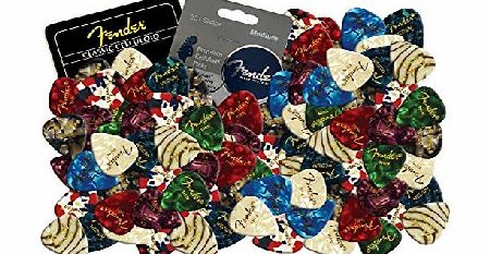 Fender Celluloid Guitar Picks Plectrums 12 X Random Mixed Pearl Colours (Thin)