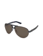 Carbon Fiber Temple Aviator Logo Sunglasses