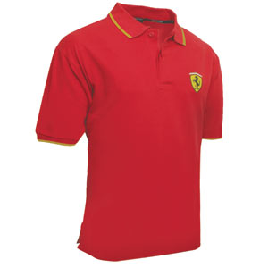 ferrari Gold Trimmed Polo Red