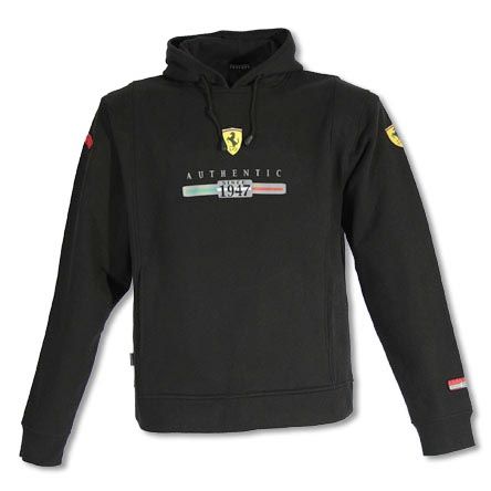 Retro badge hooded sweat Black