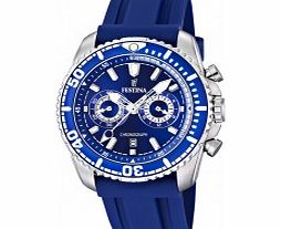 Festina Mens Chronograph Blue Rubber Watch