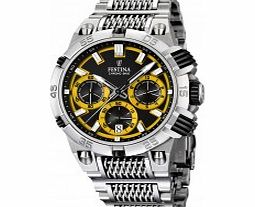 Festina Mens Silver and Yellow 2014 Chrono Bike